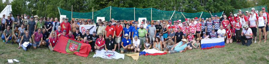 Group photo of the participants of the 18th World Championship in Knife Throwing and Axe Throwing 2018. Click for larger image.