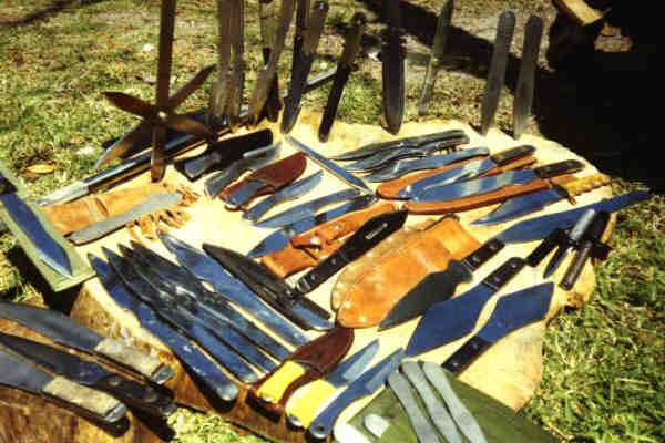 Throwing knife collection by John Bailey, Florida, USA.