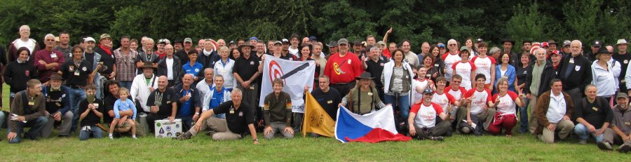 Participants of the World Championship in Knife Throwing and Axe Throwing, August 2015 in Huthwaite. Click to enlarge.