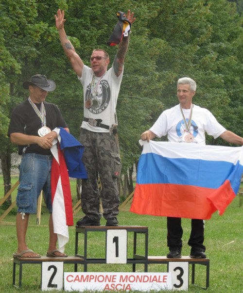 Podium World Champions Axe Precision male: Stany, Werner, Michail