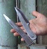Russian throwing knives used for the wave throw.